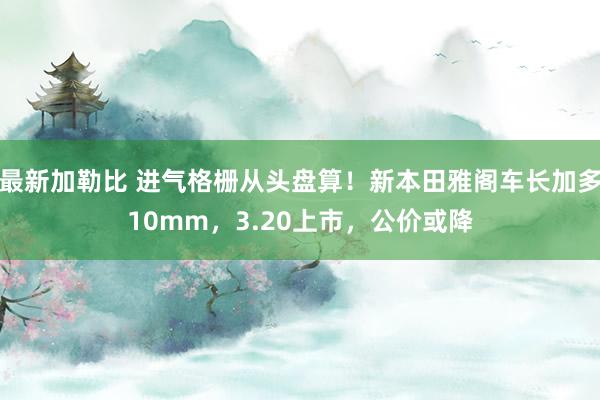 最新加勒比 进气格栅从头盘算！新本田雅阁车长加多10mm，3.20上市，公价或降
