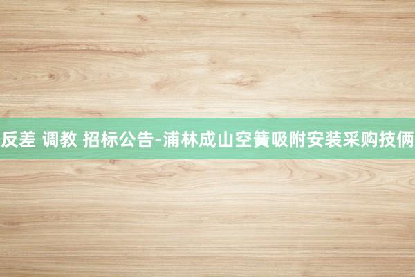 反差 调教 招标公告-浦林成山空簧吸附安装采购技俩