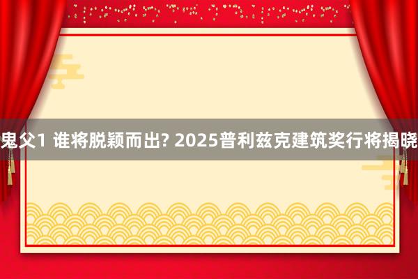 鬼父1 谁将脱颖而出? 2025普利兹克建筑奖行将揭晓