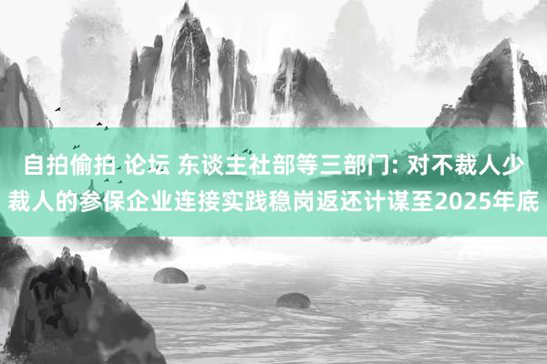 自拍偷拍 论坛 东谈主社部等三部门: 对不裁人少裁人的参保企业连接实践稳岗返还计谋至2025年底